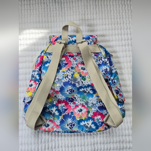 Kipling Floral Ravier Backpack Color 627 In Bloom - Picture 3 of 6